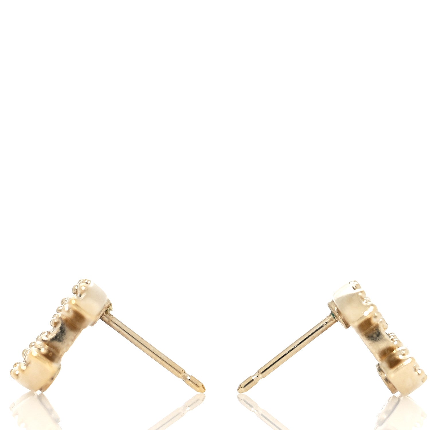 Chanel Crystal Mini Timeless CC Earrings Gold 3 of 5