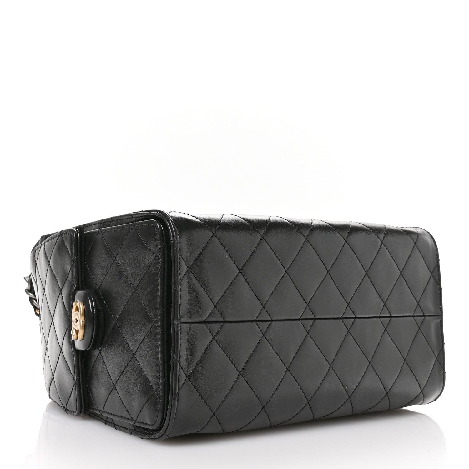 Chanel Shiny Crumpled Calfskin Quilted Small Chanel 25 Handbag Black 4 of 11