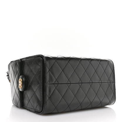 Chanel Shiny Crumpled Calfskin Quilted Small Chanel 25 Handbag Black 4 of 11