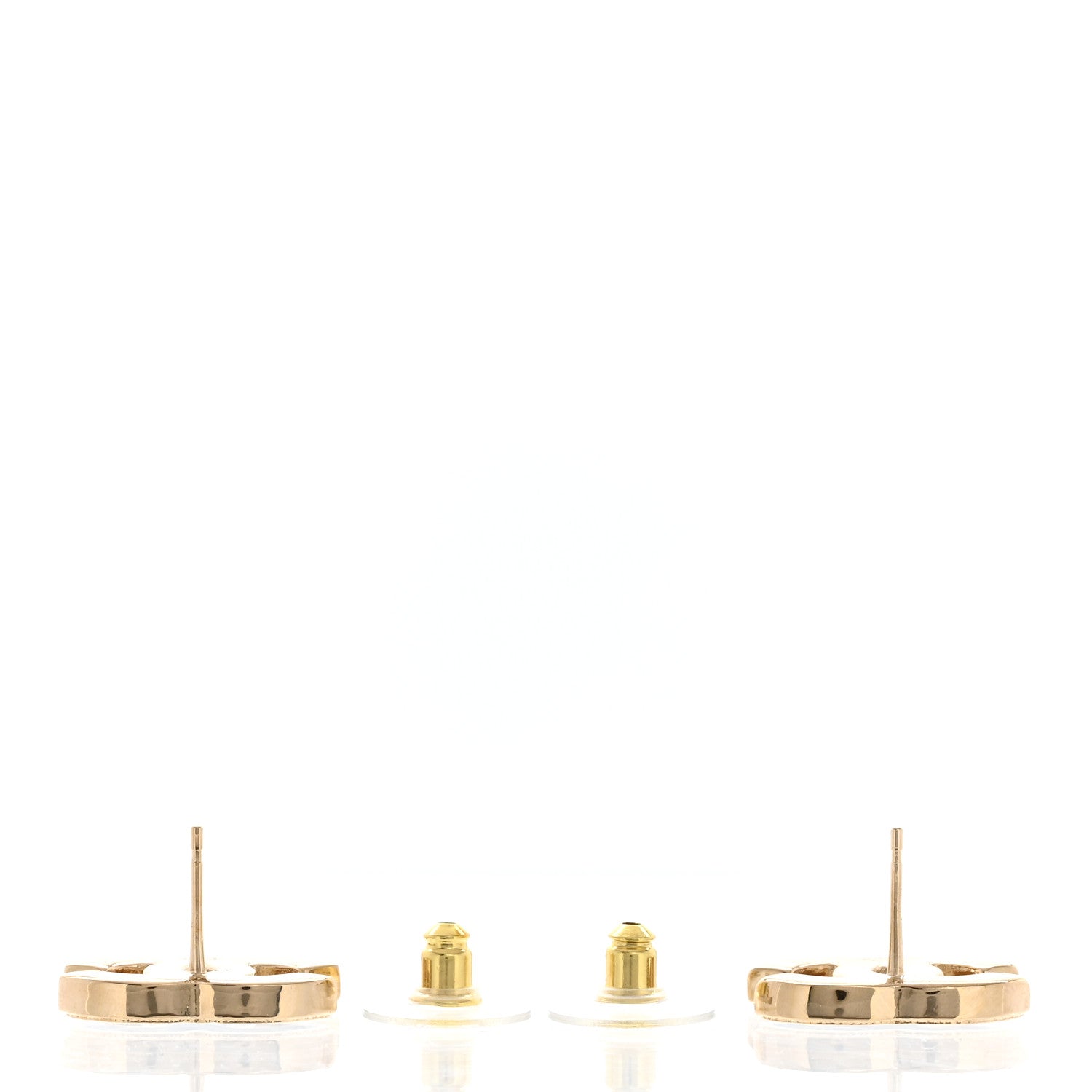 Chanel Metal Enamel CC Earrings Black Gold 3 of 5