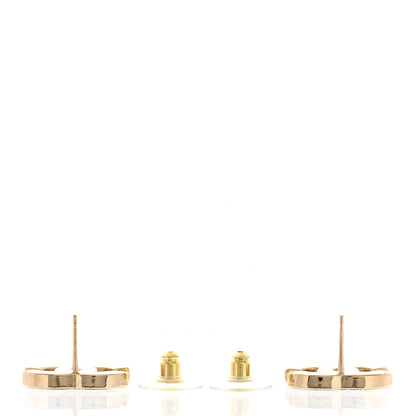 Chanel Metal Enamel CC Earrings Black Gold 3 of 5