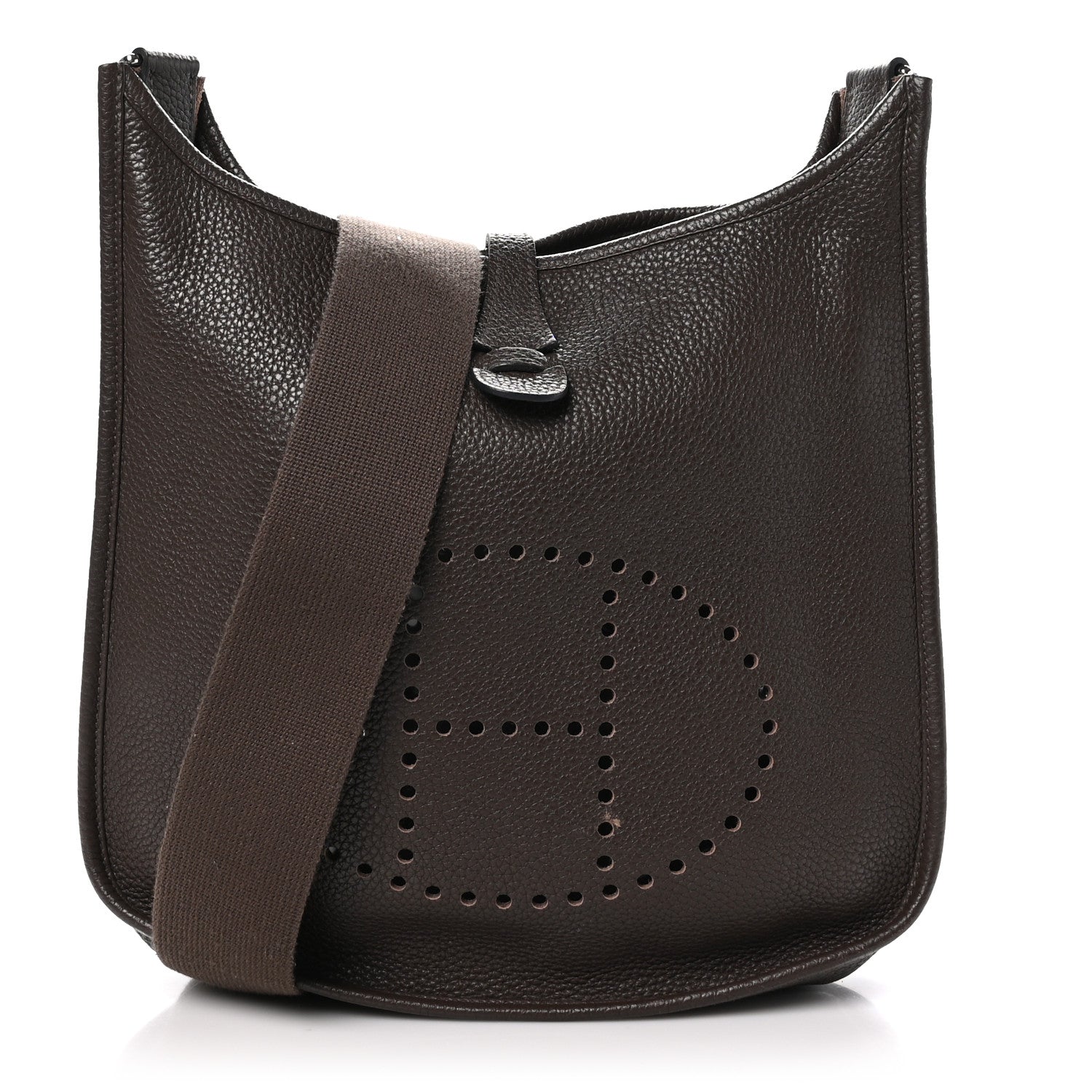 Hermes Taurillon Clemence Evelyne III PM Chocolate 1 of 10