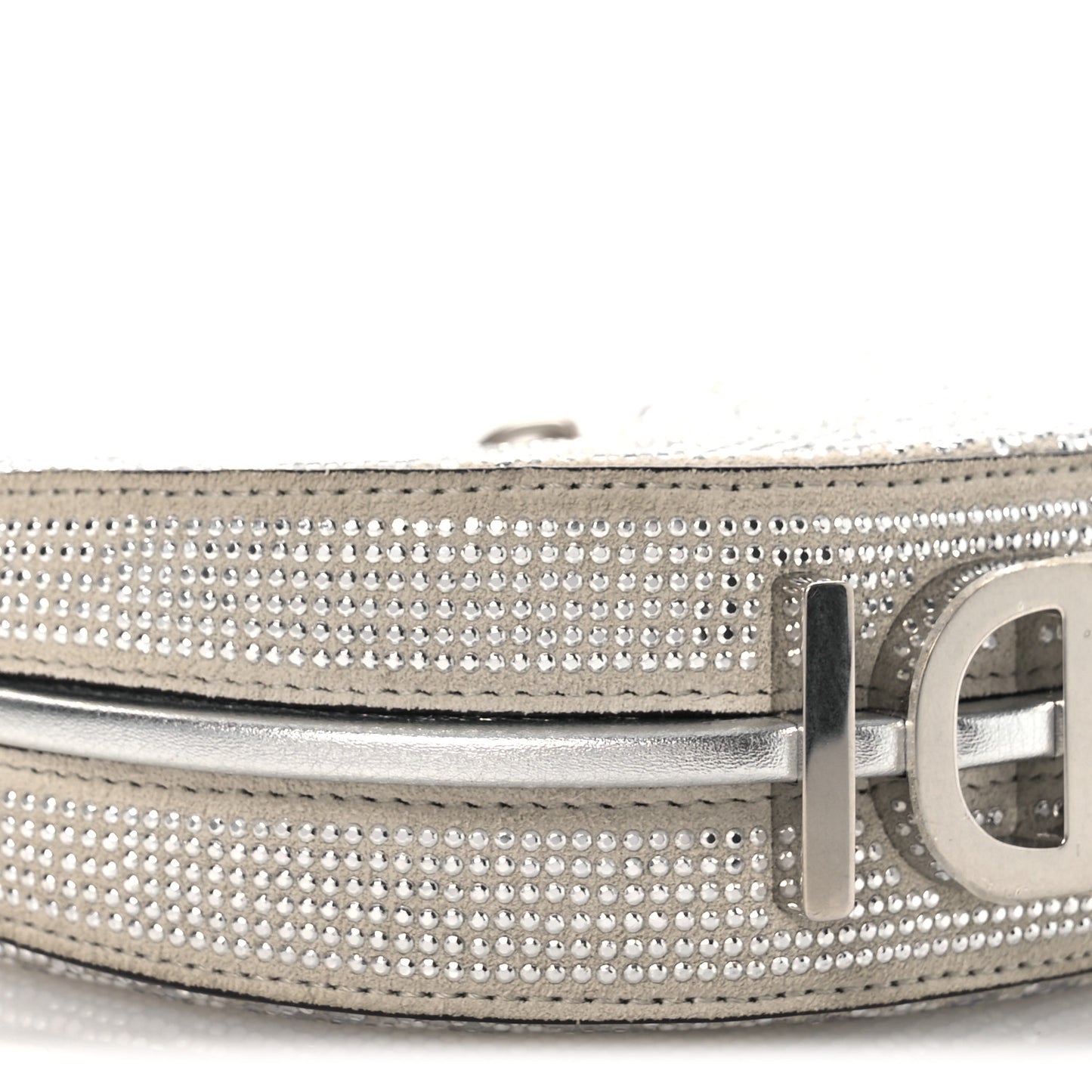 Crystal Vitello Laminato Suede FF Nano Fendigraphy Hobo Charm Grey