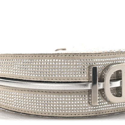 Fendi Crystal Vitello Laminato Suede FF Nano Fendigraphy Hobo Charm Grey 9 of 11