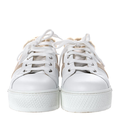 Hermes Calfskin Woolskin Dare Sneakers 40 White Ecru 2 of 13