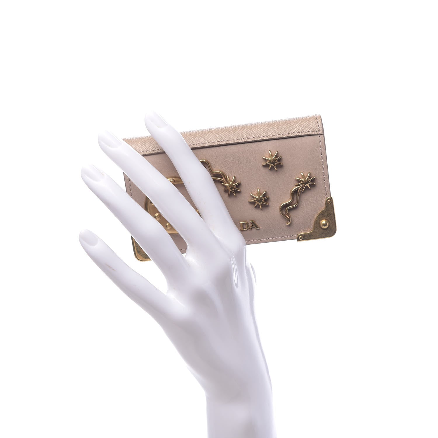 Prada City Calf Saffiano Cahier Astrology Card Case Cipria 2 of 7