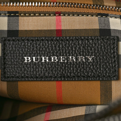 Burberry Grainy Calfskin House Check Medium Banner Tote Black 6 of 8