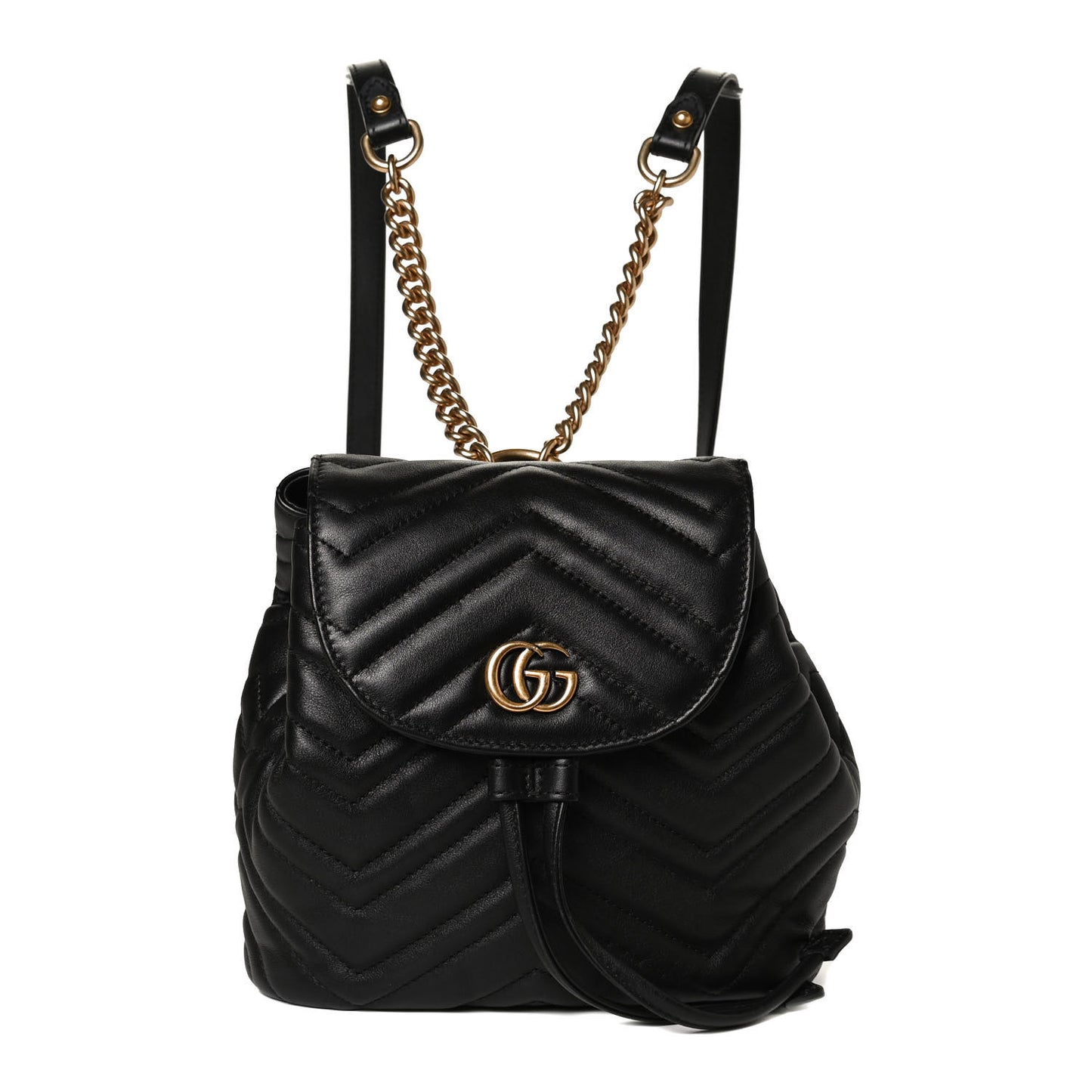 Calfskin Matelasse GG Marmont Flap Backpack Black