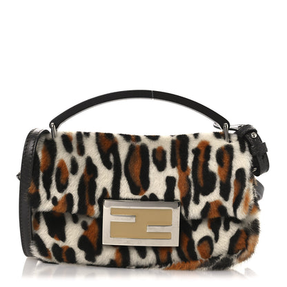 Fendi Calf Hair Leopard Print Phone Baguette Moro 1 of 11