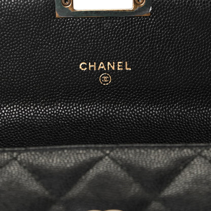 Chanel Caviar Quilted Large Golden Class Gusset Flap Wallet Black 5 of 7