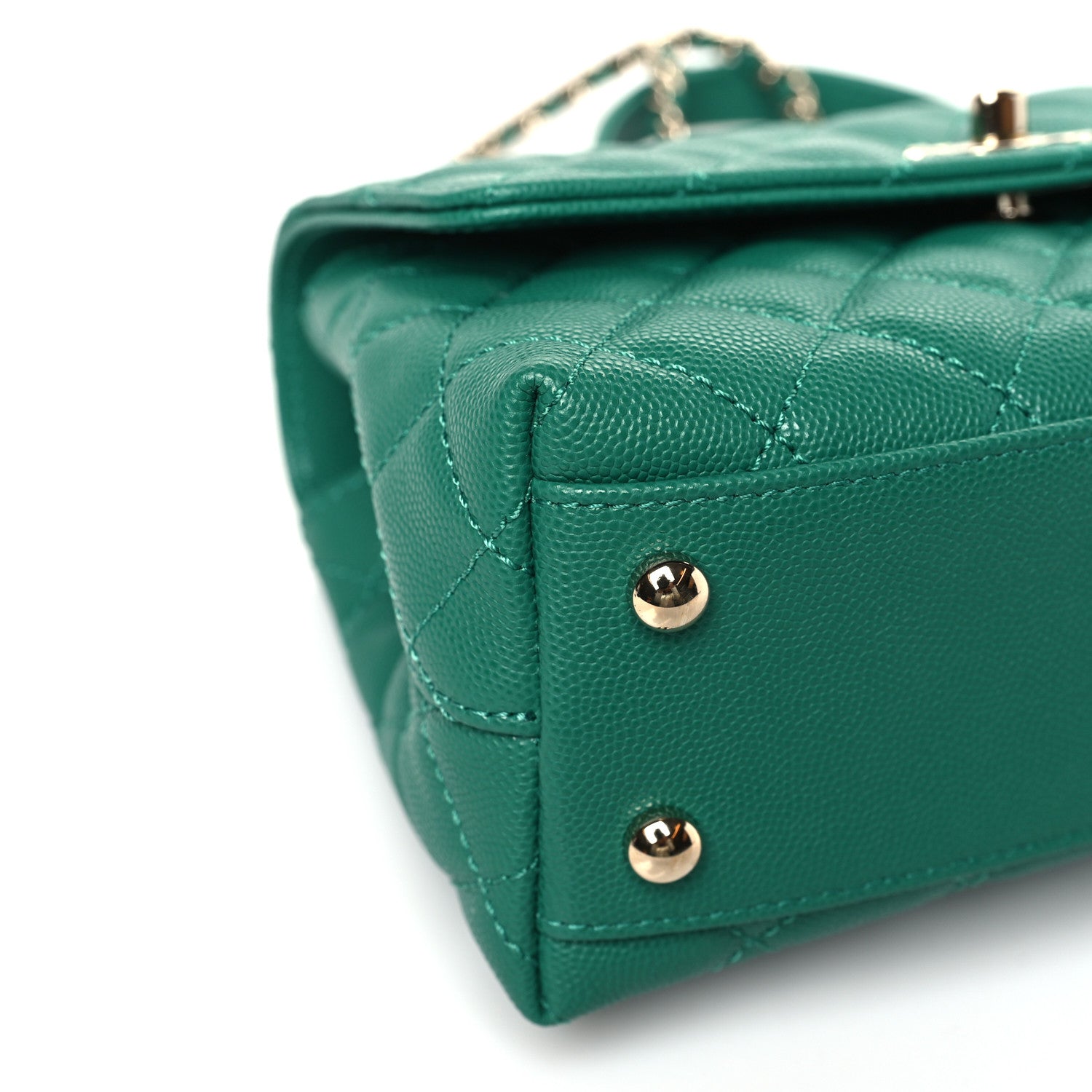 Chanel Caviar Quilted Mini Coco Handle Flap Green 8 of 9