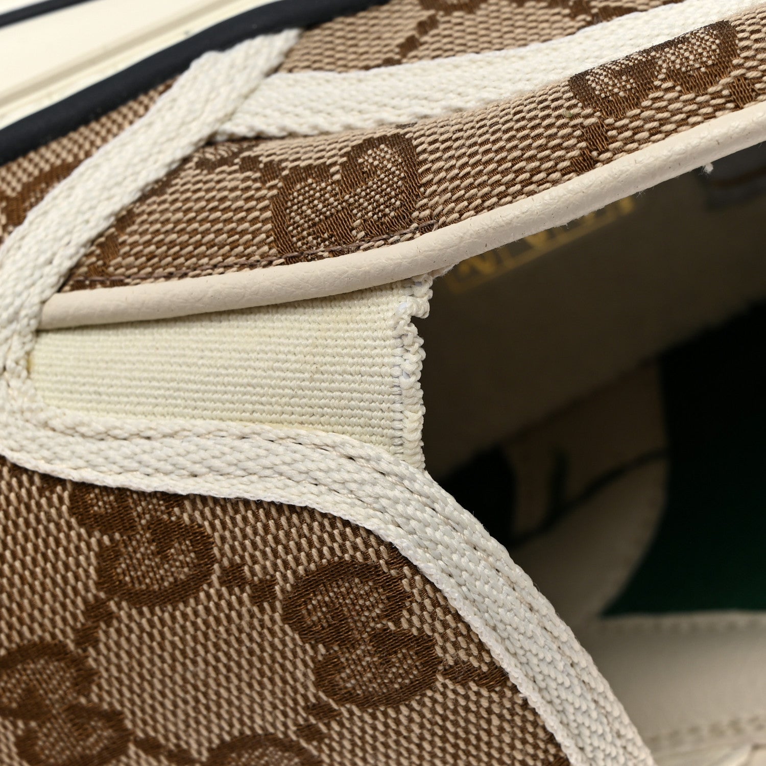 Gucci GG Monogram Womens 1977 Tennis Slip On 30mm Sneakers 40 Beige Ebony Mystic White 8 of 10