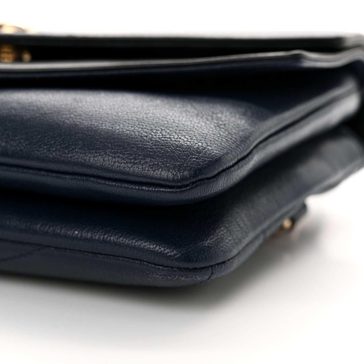 Sheepskin Chevron Quilted Double Chevron Waist Bag Navy Black