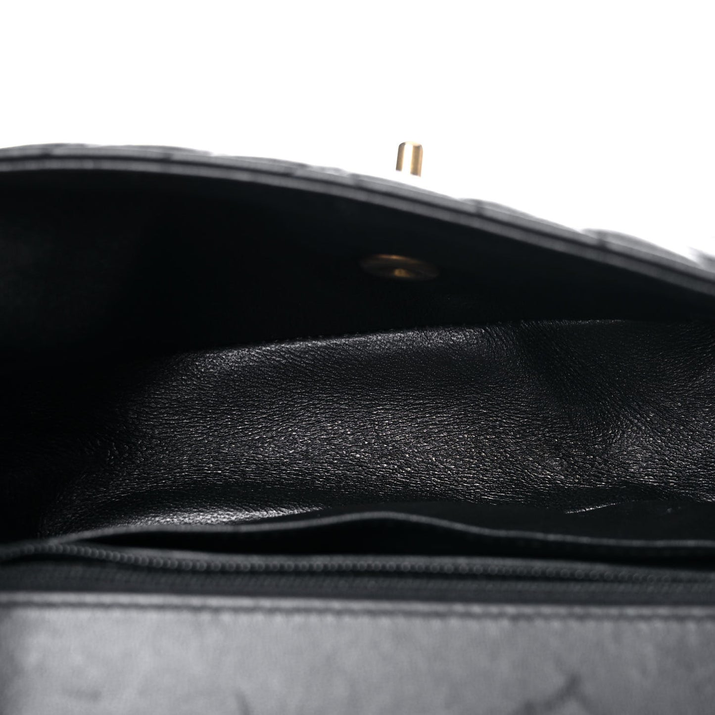 Lambskin Chevron Quilted Mini Rectangular Flap Black