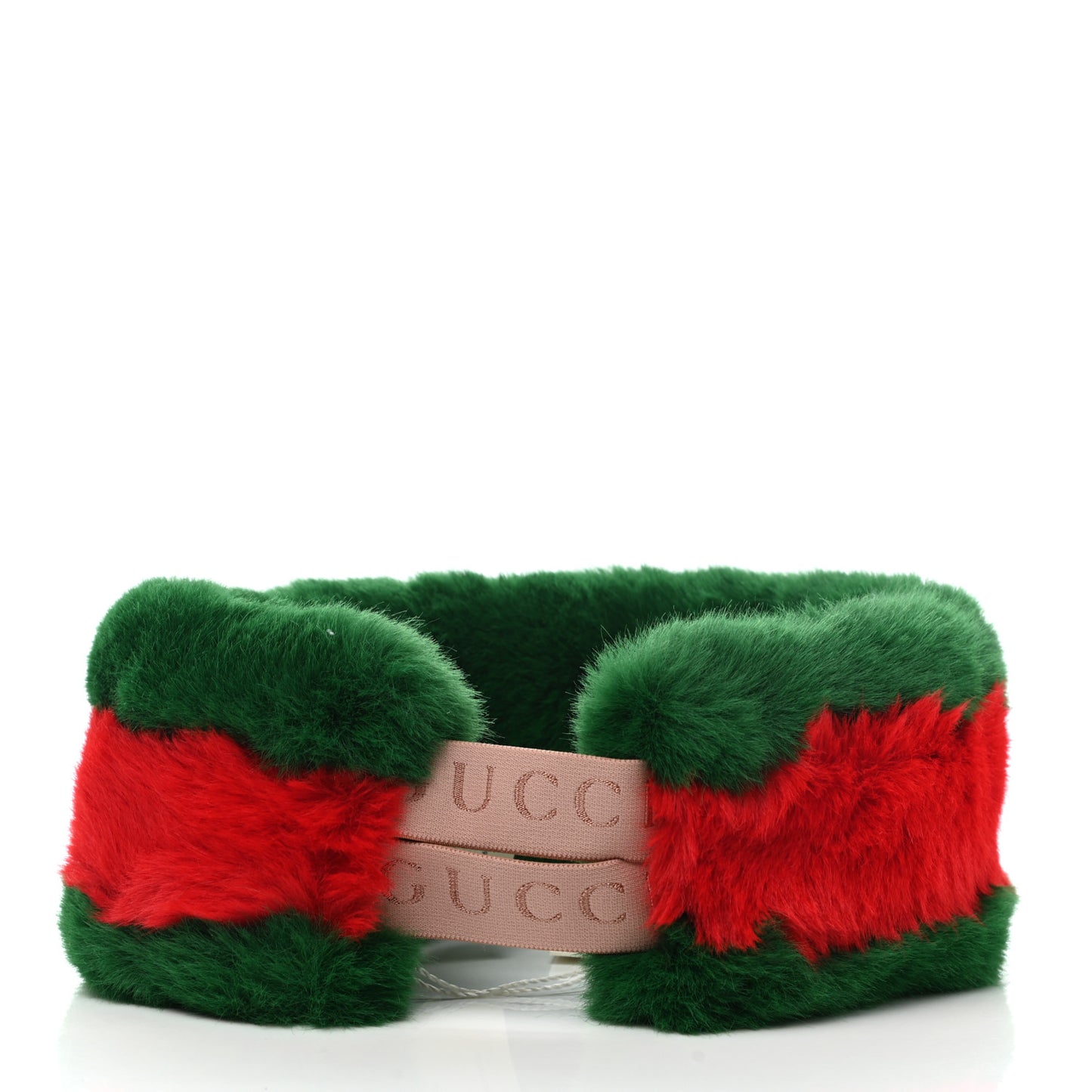 Faux Fur Web Headband M 54cm Green Red