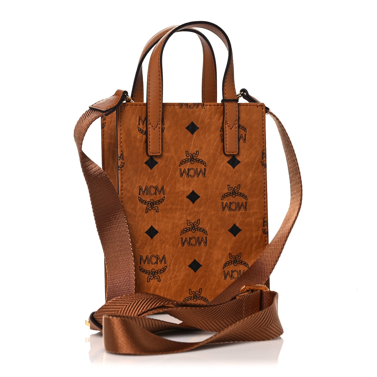 MCM Visetos X-Mini Aren Tote Cognac 3 of 8