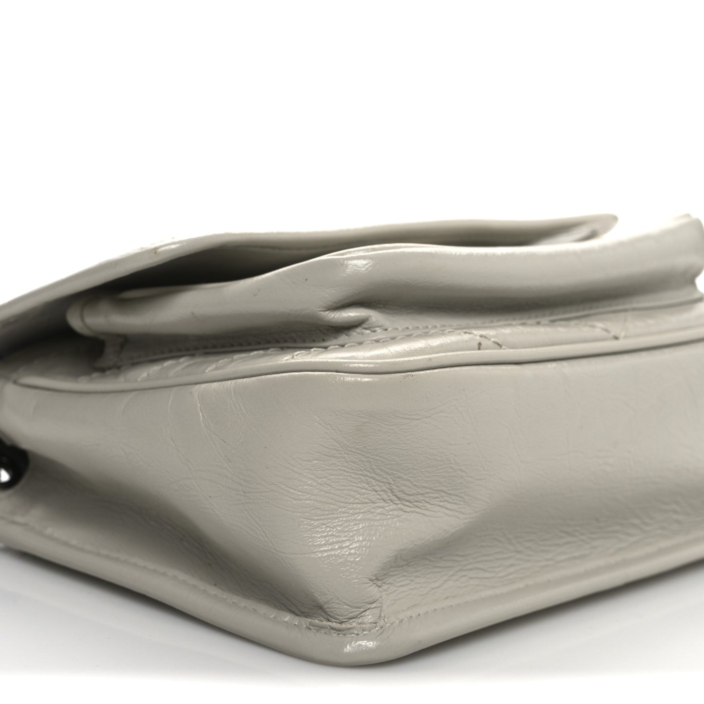 Crinkled Calfskin Matelasse Monogram Baby Niki Chain Satchel Blanc Vintage