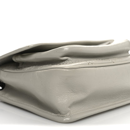 Saint Laurent Crinkled Calfskin Matelasse Monogram Baby Niki Chain Satchel Blanc Vintage 9 of 14