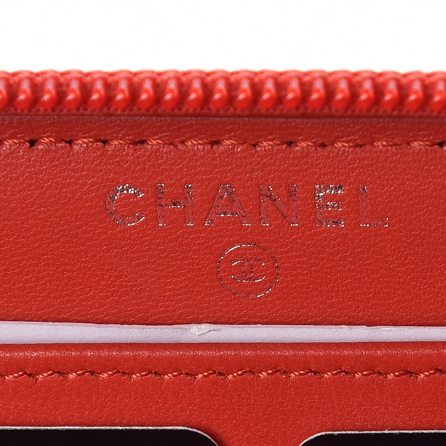 Chanel Lambskin Quilted Boy Zip Around Wallet Red 10 of 13