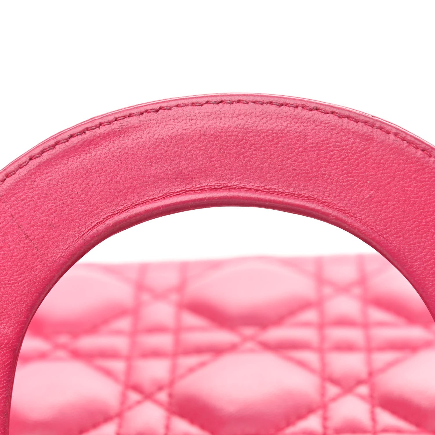 Christian Dior Lambskin Cannage Mini Lady Dior Fuchsia 13 of 15