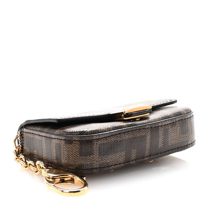 Fendi Glazed Fabric FF 1974 Nano Baguette Belt Charm Mogano Panna 4 of 7