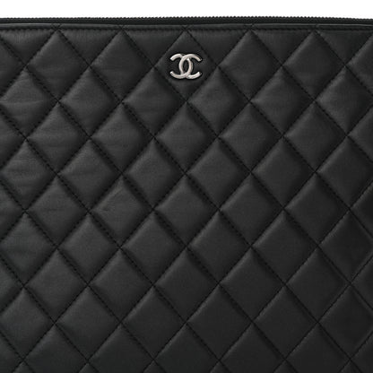 Chanel Lambskin Quilted Large Cosmetic Case Black 8 of 8