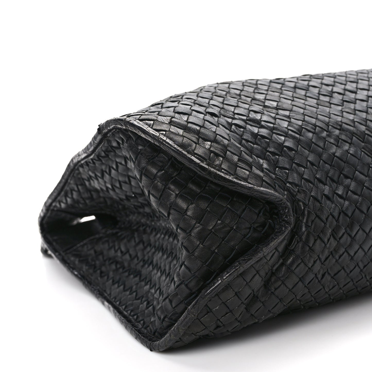 Nappa Intrecciato Alligator Hobo Black