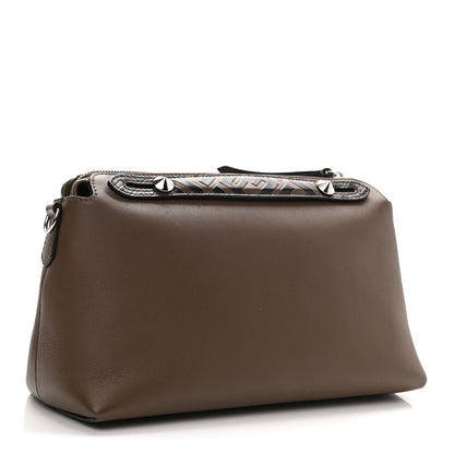 Fendi Vitello Dolce Bi-Color FF 1974 Embossed Medium By The Way Boston Bag Maya Black 2 of 11
