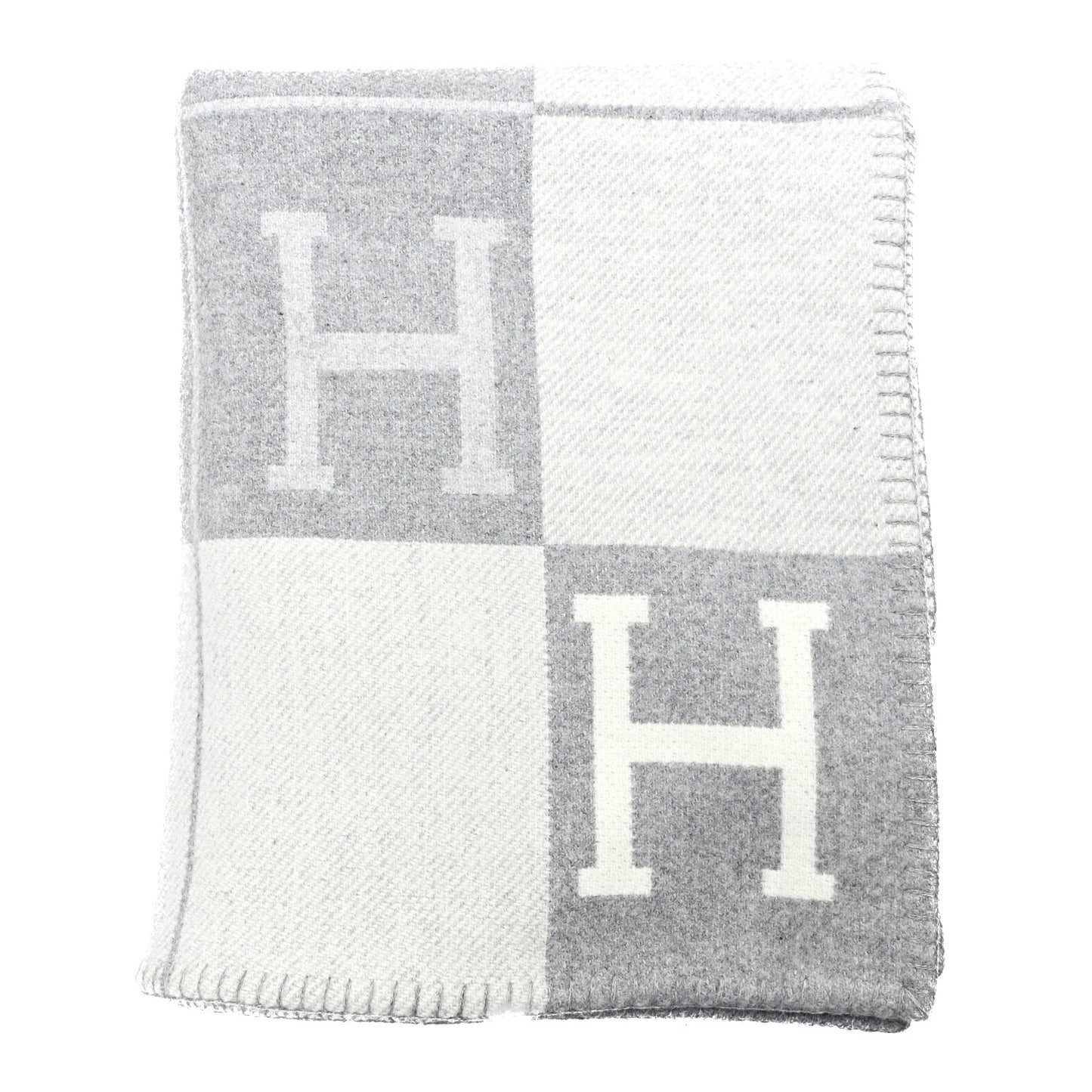Wool Cashmere Avalon III Throw Blanket Ecru Gris Clair