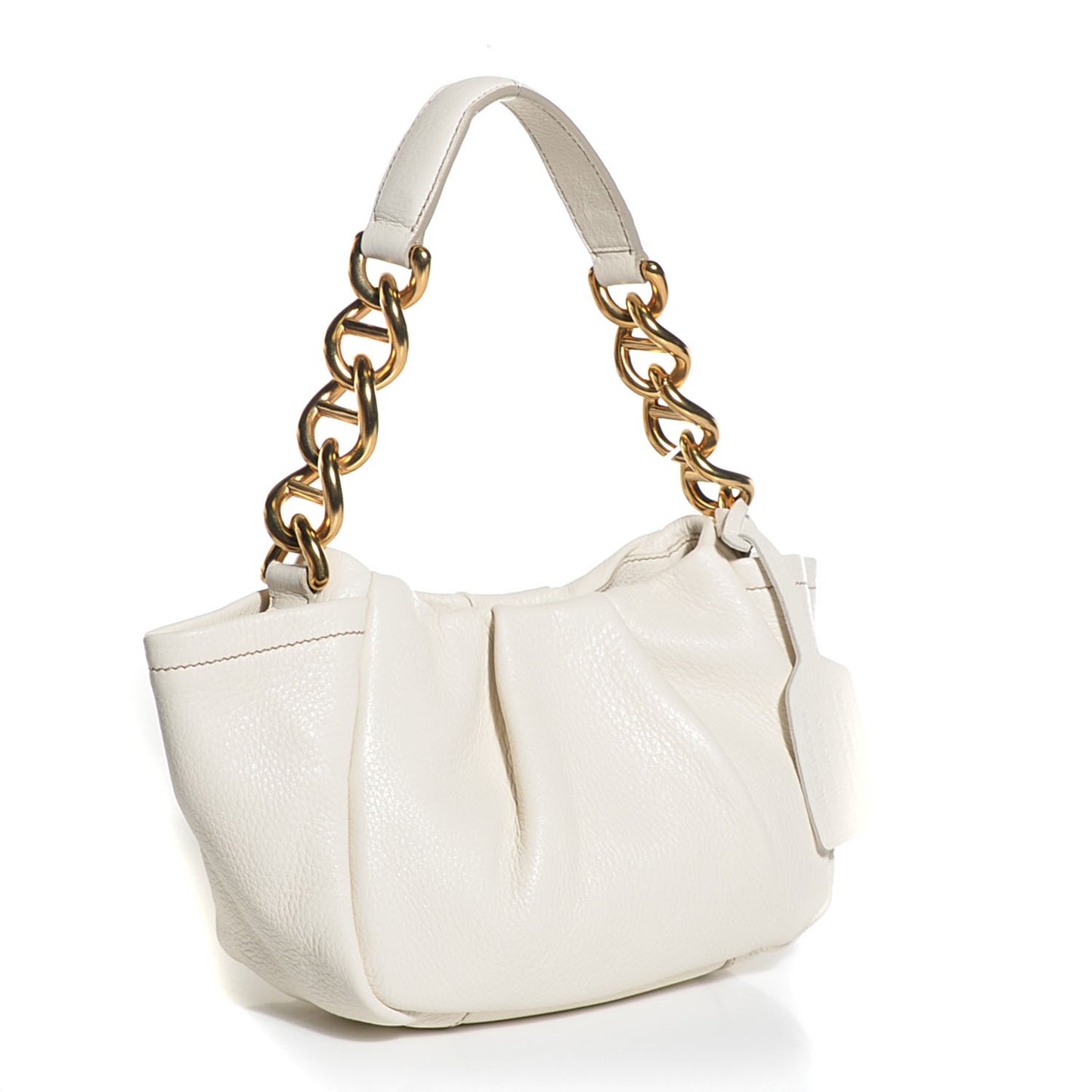 Cervo Pleats Small Shoulder Bag Talco