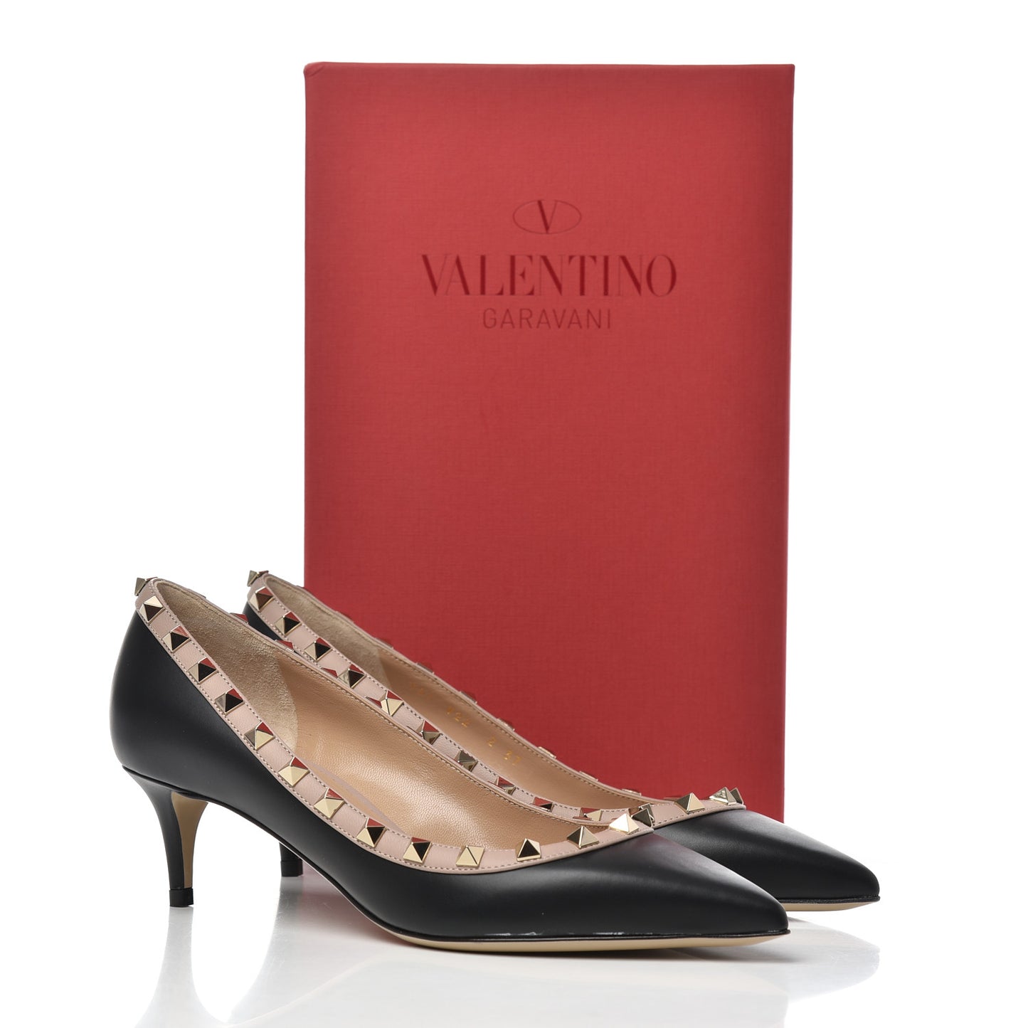 Nappa Rockstud 50mm Pumps 37 Black Poudre