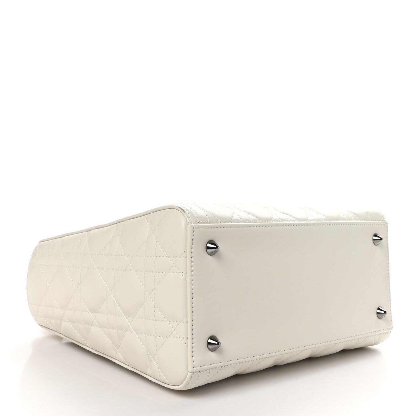 Lambskin Cannage Medium Lady Dior White