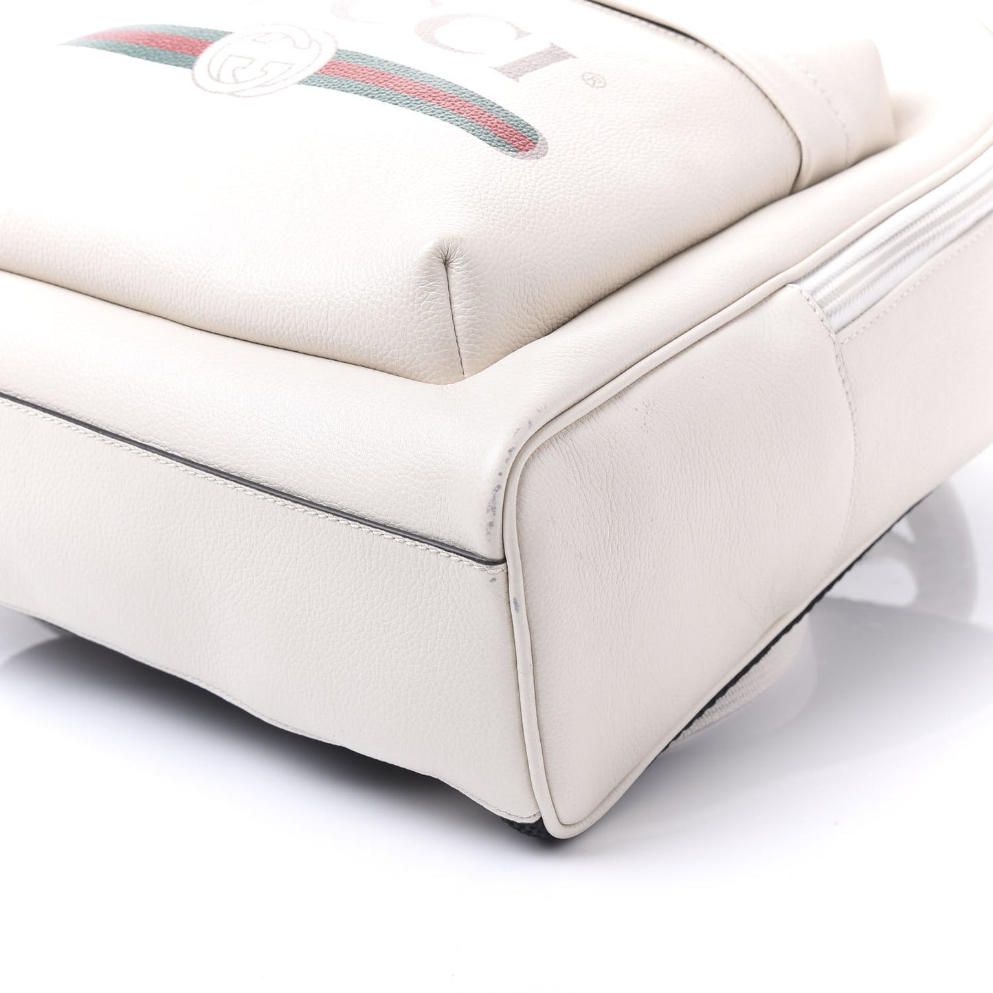Calfskin Logo Day Backpack Mystic White