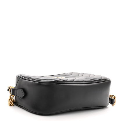Gucci Calfskin Matelasse Small GG Marmont Chain Shoulder Bag Black 4 of 9