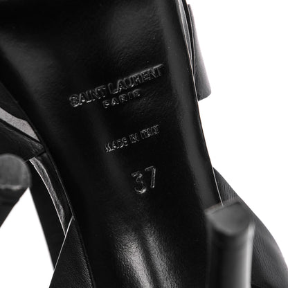 Saint Laurent Calfskin Tribute 75 Platform Sandals 37 Black 6 of 6