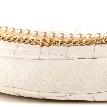 Chanel Lambskin Quilted All About Chains Hobo White 9 of 10