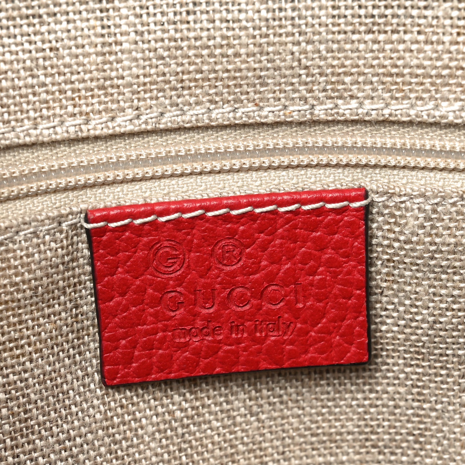 Gucci Dollar Calfskin GG Charm Satchel Red 6 of 10
