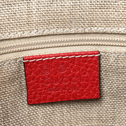 Gucci Dollar Calfskin GG Charm Satchel Red 6 of 10