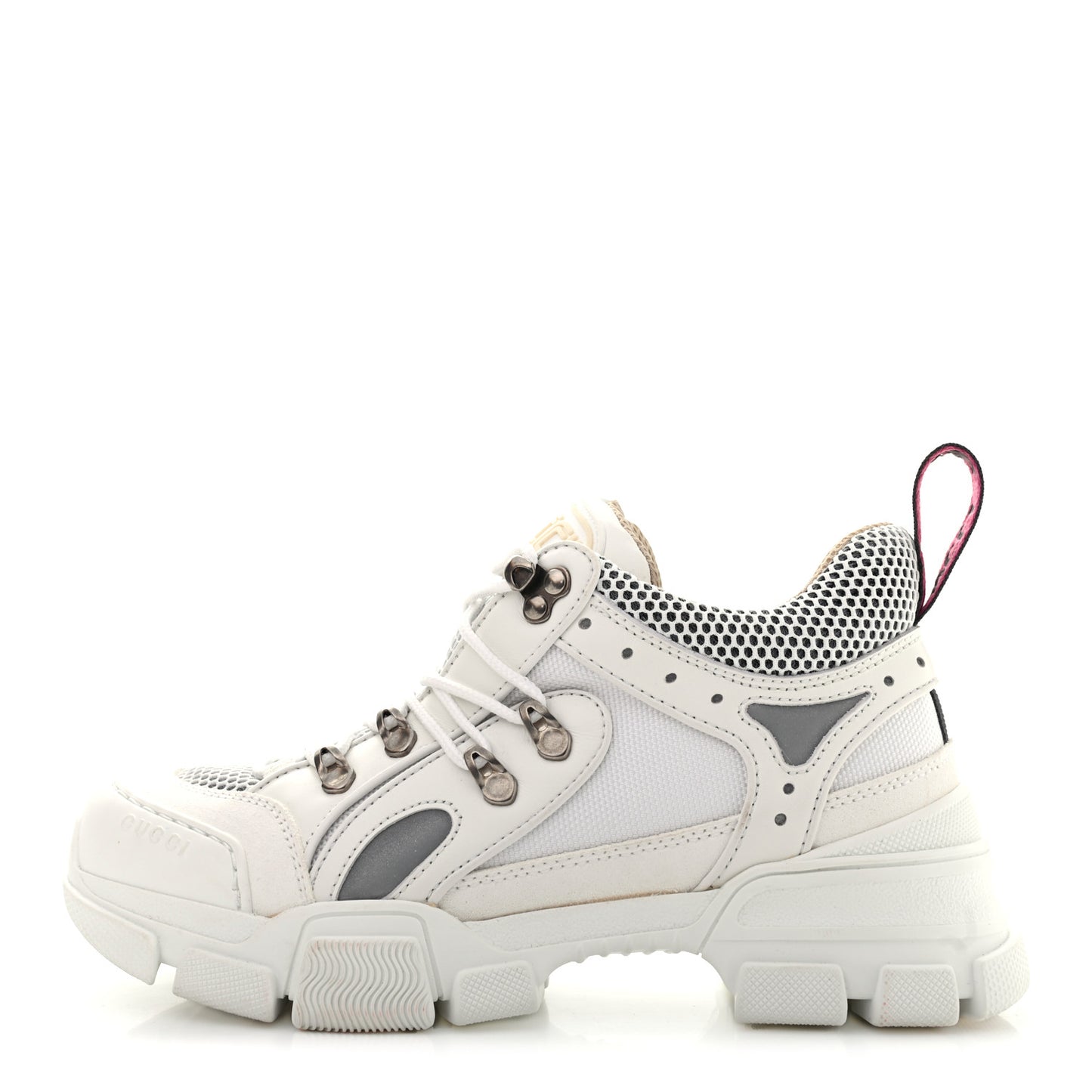 X SEGA Mesh Calfskin Suede Womens Flashtrek Sneakers 37.5 Great White