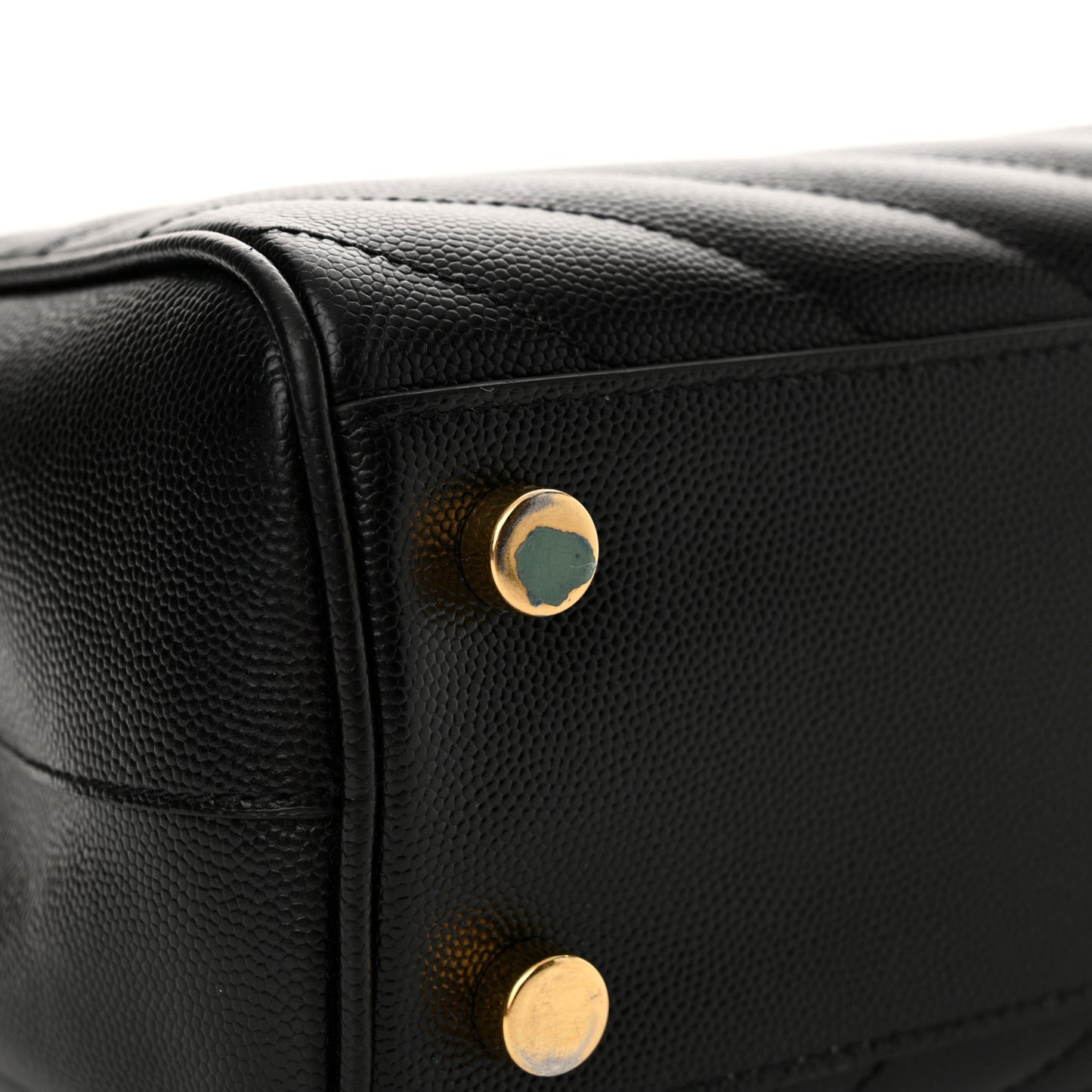 Grain De Poudre Matelasse Chevron Monogram Shopping Bag Black