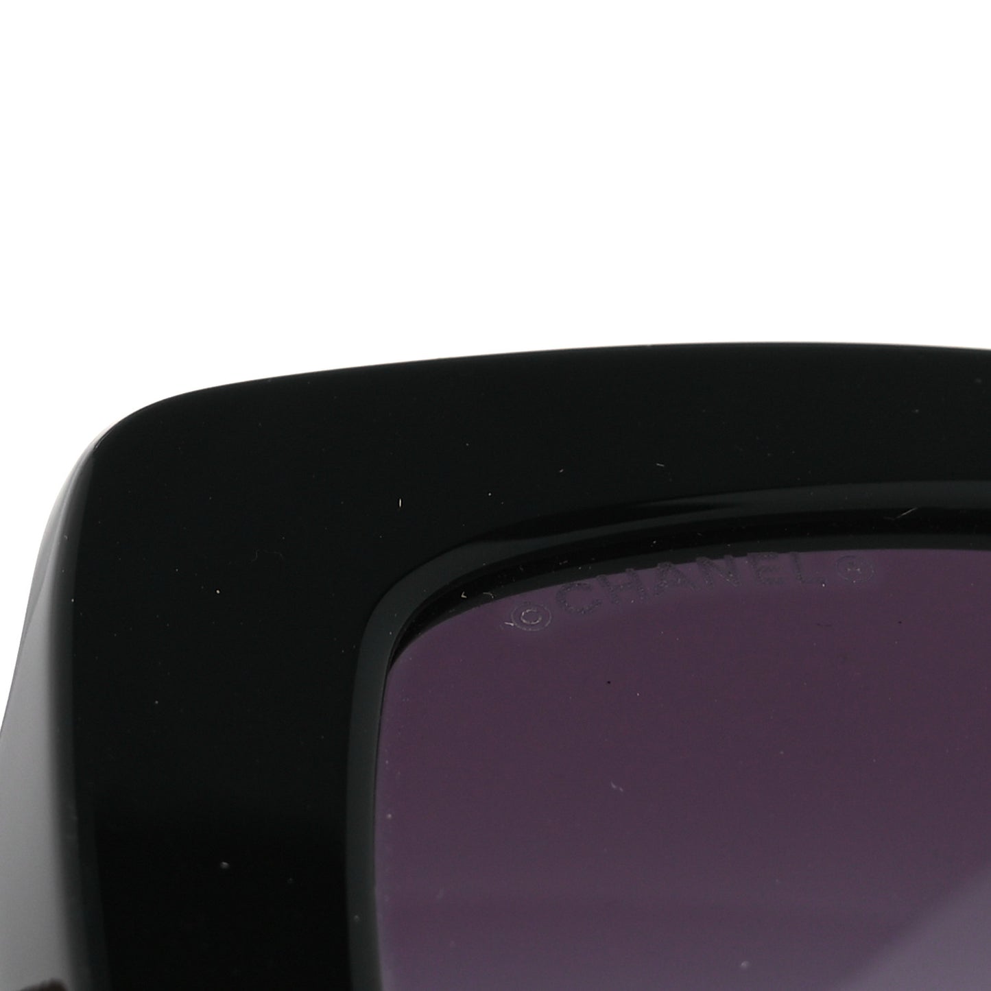 Acetate Calfskin Square Sunglasses 5474-Q-A Black