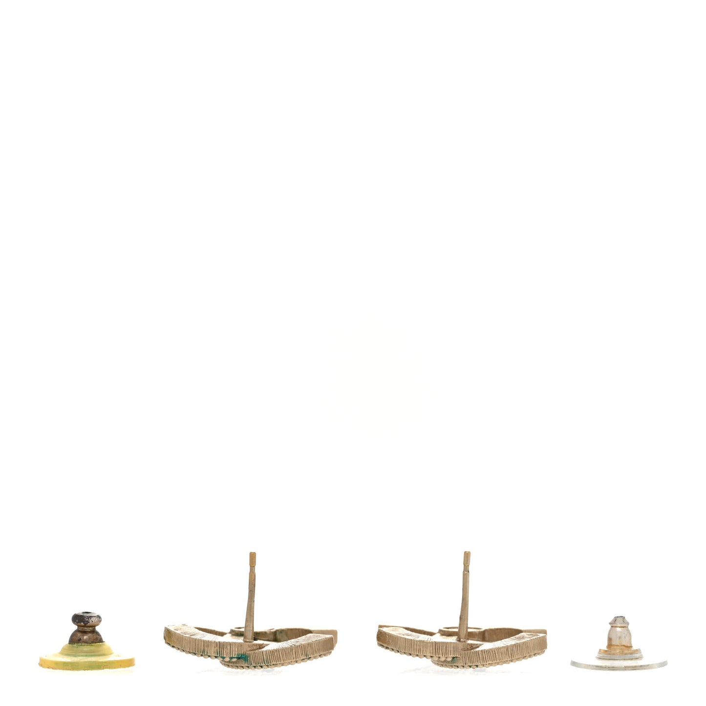 Bead CC Earrings Light Gold Black