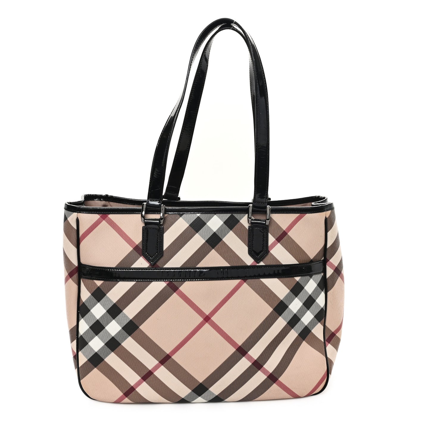 Nova Check Patent Medium Emmy Tote Black
