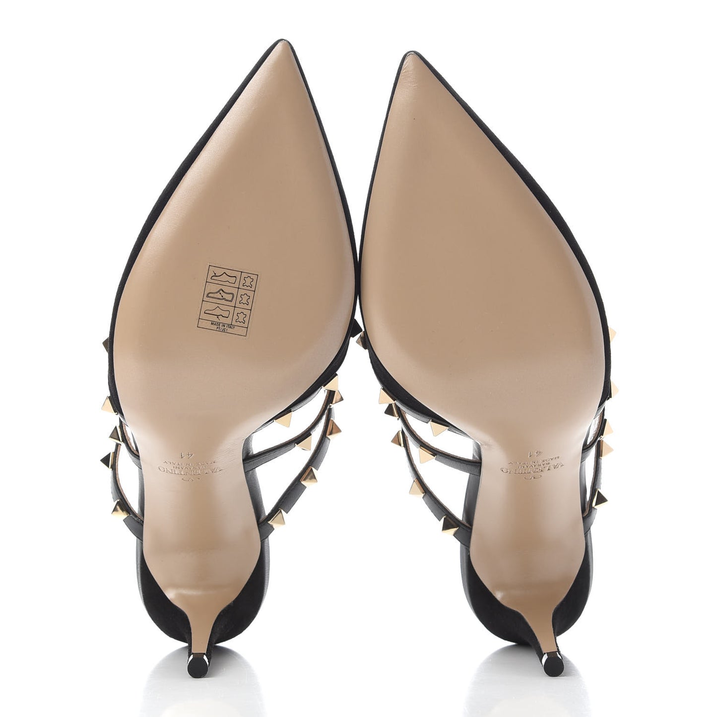 Suede Nappa Rockstud 90mm Cage Mules 41 Black
