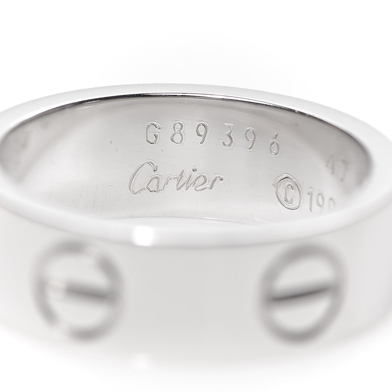 Cartier 18K White Gold 5.5mm LOVE Ring 47 4 4 of 5