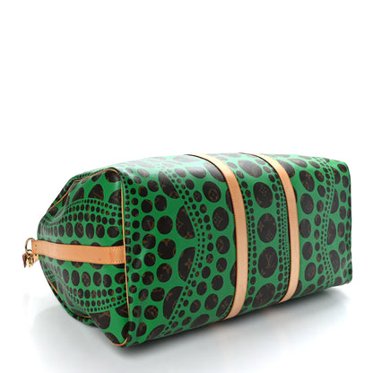 Louis Vuitton Monogram Kusama Pumpkin Dots Keepall Bandouliere 55 Green 3 of 13