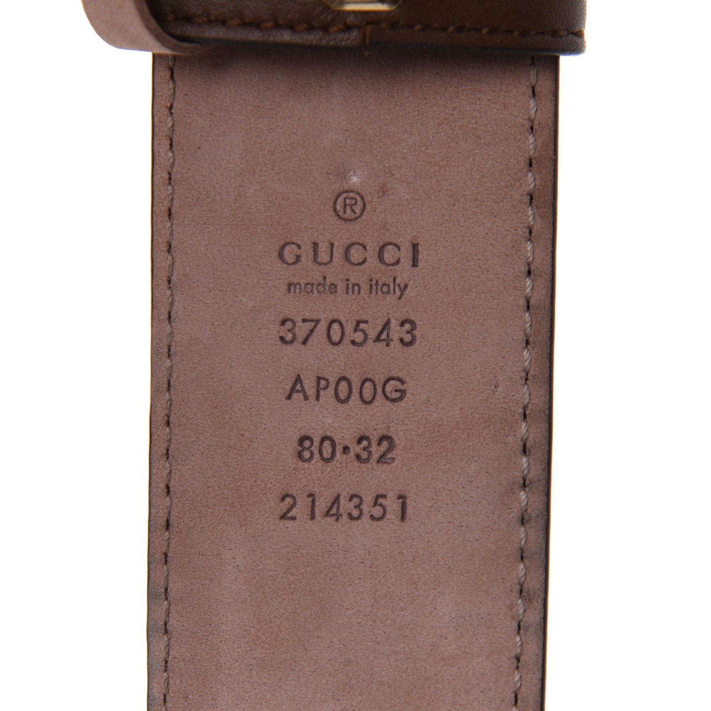 Calfskin Interlocking G 37mm Belt 80 32 Nut Brown