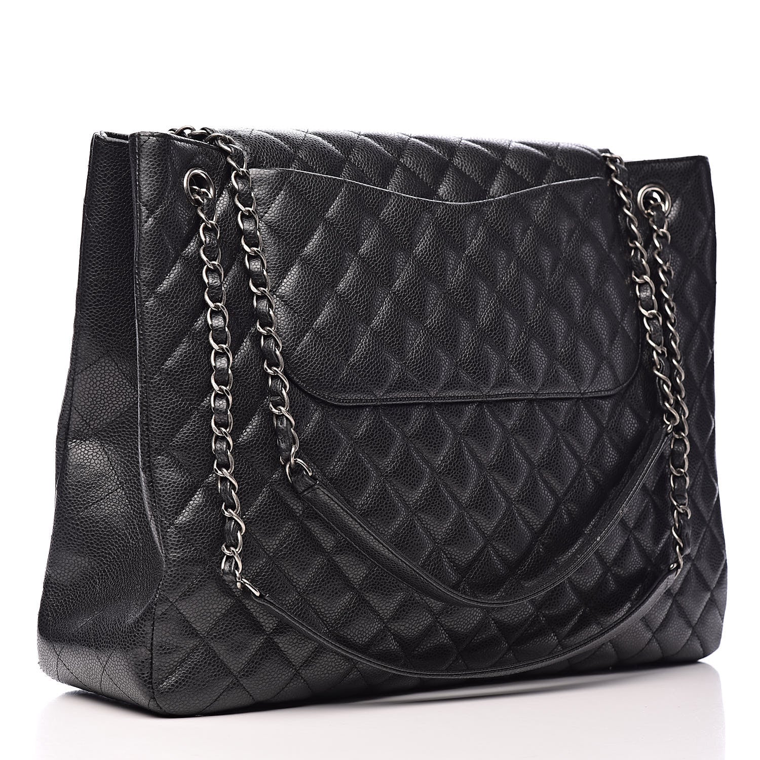 Chanel Caviar Quilted Flap Tote Dark Grey 2 of 11