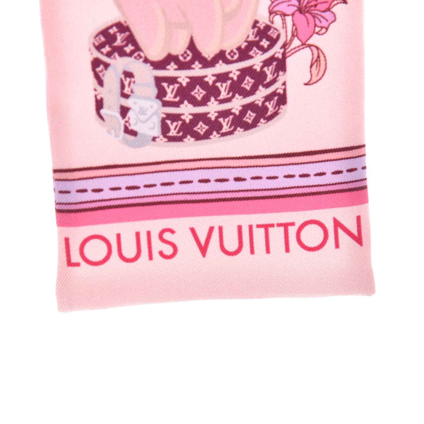 Silk Monogram Superstition Bandeau Light Pink