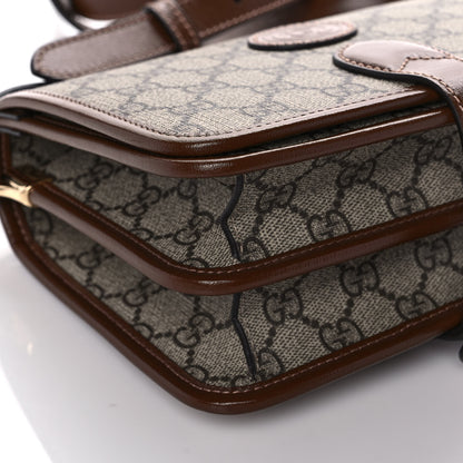 Gucci GG Supreme Monogram Azalea Calfskin Mini Retro Interlocking G Flap Shoulder Bag Beige Ebony Brown Sugar 8 of 12